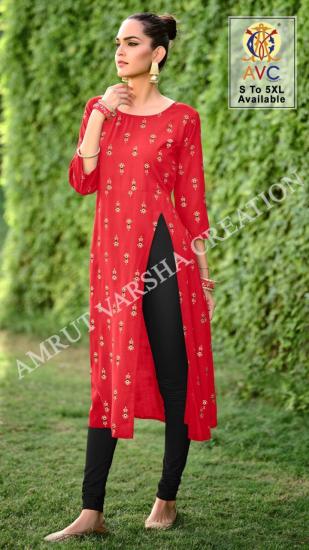 AVC Vastra Rayon Casual wear kurtis wholesaler