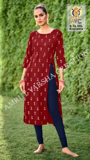 AVC Vastra Rayon Casual wear kurtis wholesaler