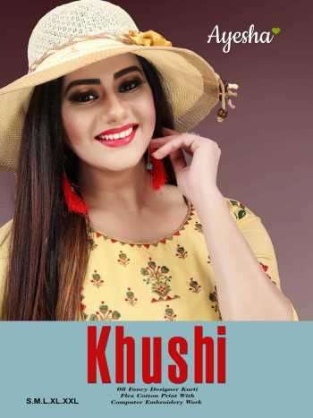 Ayesha Khushi Cotton Casual wear Kurtis catalog wholesaler