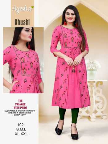 Ayesha Khushi Cotton Casual wear Kurtis catalog wholesaler