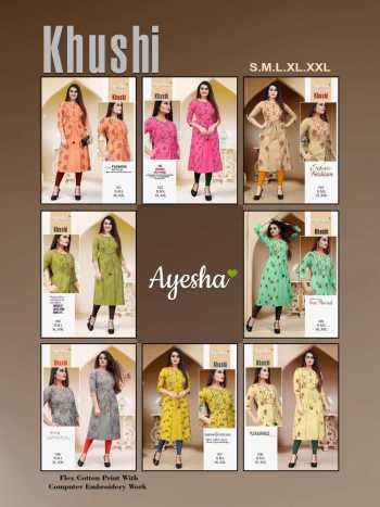 Ayesha Khushi Cotton Casual wear Kurtis catalog wholesaler