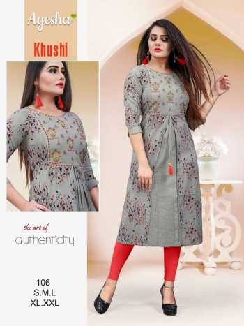 Ayesha Khushi Cotton Casual wear Kurtis catalog wholesaler