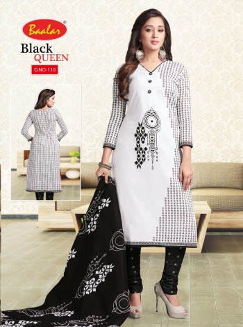 Baalar Black Queen Cotton Churidar Dress wholesale Price