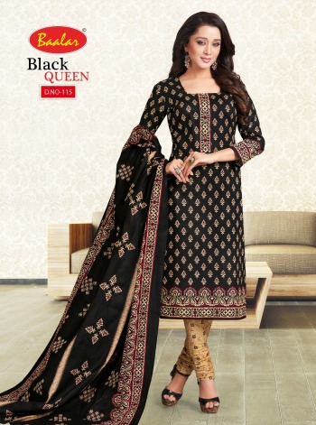 Baalar Black Queen Cotton Churidar Dress wholesale Price