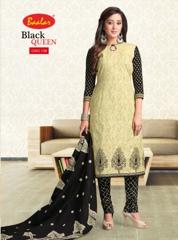 Baalar Black Queen Cotton Churidar Dress wholesale Price