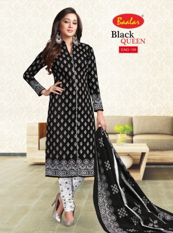 Baalar Black Queen Cotton Churidar Dress wholesale Price