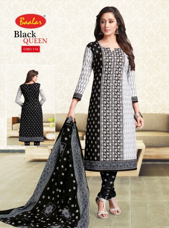 Baalar Black Queen Cotton Churidar Dress wholesale Price