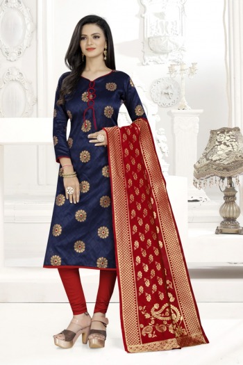 Banarasi Silk Churidar Dress material Wholesaler