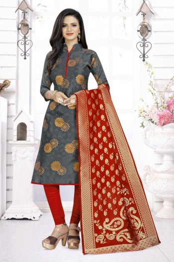 Banarasi Silk Churidar Dress material Wholesaler