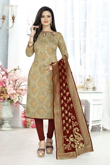 Banarasi Silk Churidar Dress material Wholesaler