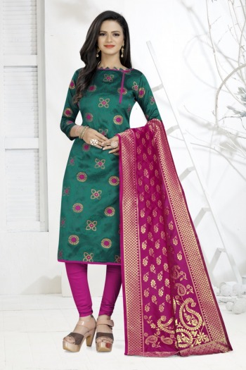 Banarasi Silk Churidar Dress material Wholesaler