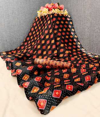 Bandhej print Soft linen Saree wholesale price