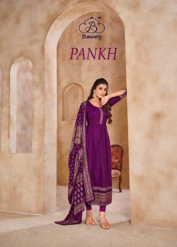 Banwery Pankh Rayon Anarkali kurtis with Dupatta