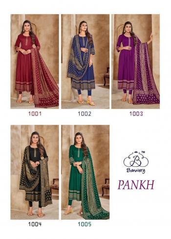 Banwery Pankh Rayon Anarkali kurtis with Dupatta