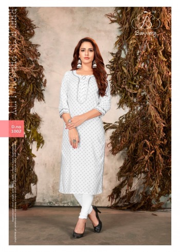 Banwery Sophie Rayon Gotta Patti work Kurtis wholesaler