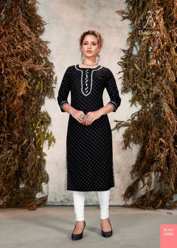 Banwery Sophie Rayon Gotta Patti work Kurtis wholesaler