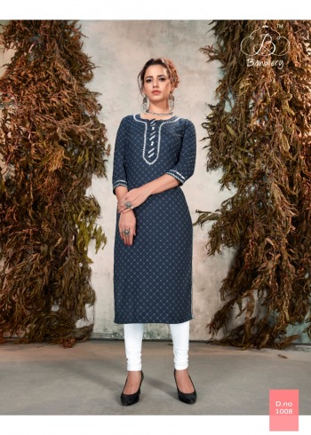 Banwery Sophie Rayon Gotta Patti work Kurtis wholesaler