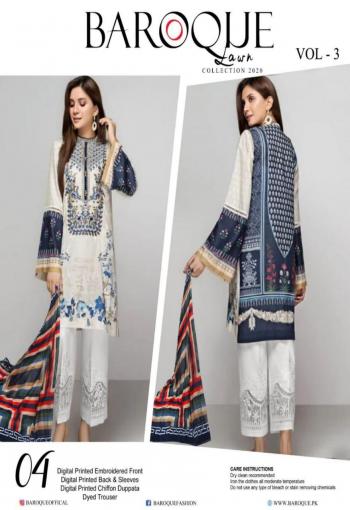 Baroque Lawn vol 3 Lawn Cotton Pakistani Suits