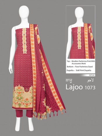 Bipson Lajoo 1073 Woollen Pashmina Suits catalog