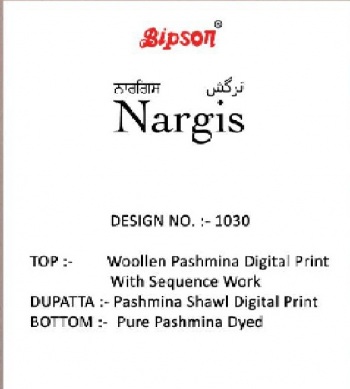 Bipson nargis Pashmina Woollen Salwar Kameez