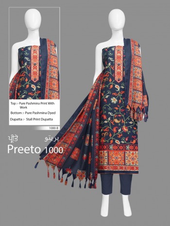 Bipson Preeto 1000 Series Pashmina salwar Kameez