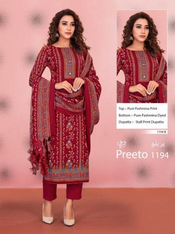 Bipson Preeto 1194 Series pashmina Winter Salwar Kameez