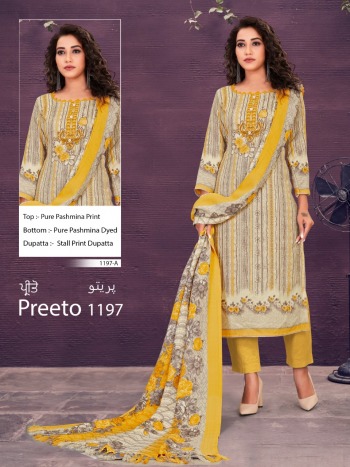 Bipson Preeto 1197 Pashmina Winter salwar KAmeez wholesaler