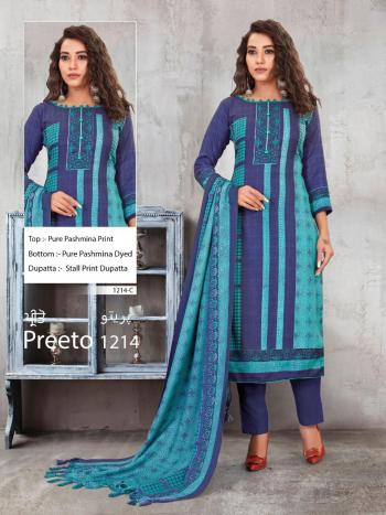 Bipson Preeto 1214 Pashmina salwar Kameez wholesale