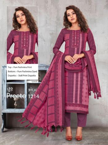 Bipson Preeto 1214 Pashmina salwar Kameez wholesale