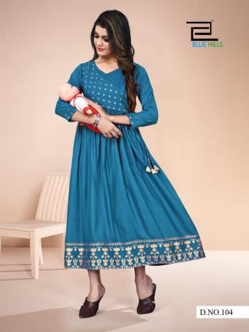 Blue Hills Badhai ho rayon daily wear kurtis wholesaler