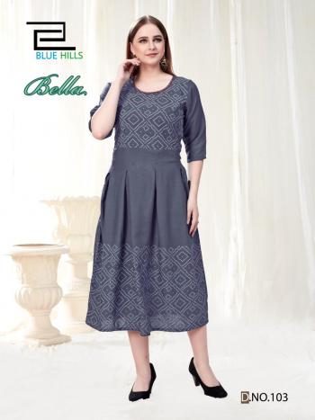 Blue Hills Bella vol 1 Rayon casual wear kurtis wholesaler