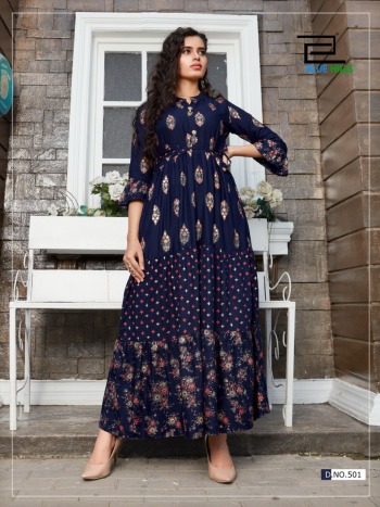 Blue Hills Bournvilla vol 5 Rayon party wear kurtis wholesaler