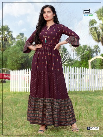 Blue Hills Bournvilla vol 5 Rayon party wear kurtis wholesaler