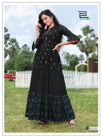 Blue Hills Bournvilla vol 5 Rayon party wear kurtis wholesaler