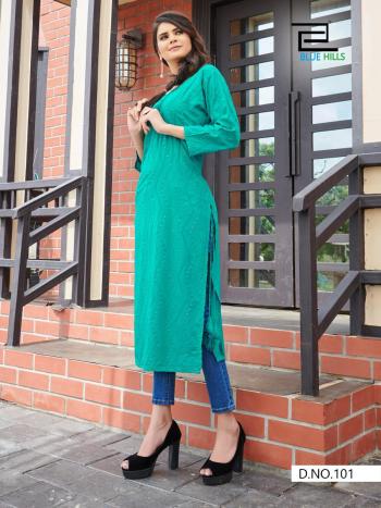 Blue hills Ellis Rayon kurtis buy wholesale price