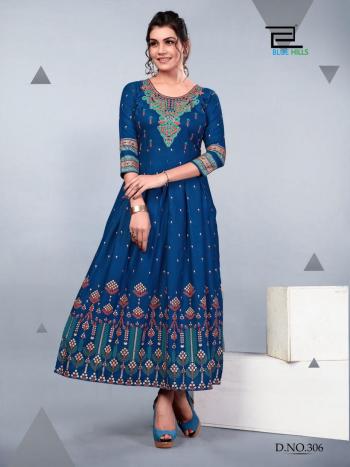 Blue Hills Glamour vol 3 Rayon party wear kurtis wholesaler