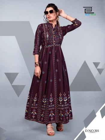 Blue Hills Glamour vol 3 Rayon party wear kurtis wholesaler