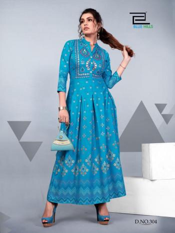 Blue Hills Glamour vol 3 Rayon party wear kurtis wholesaler