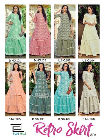 Blue Hills retro Skirt vol 1 Kurtis with Sharara catalog