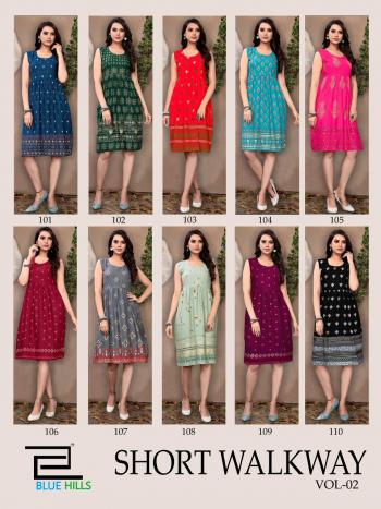 Blue Hills Short Walkway vol 2 rayon Kurtis wholesaler