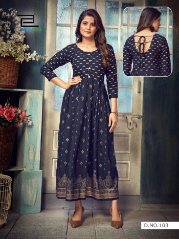 Blue Hills Show Off Rayon long Party wear kurtis wholesaler