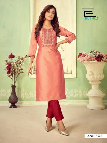 Blue Hills Solid vol 3 Cotton Embroidered kurtis wholesaler