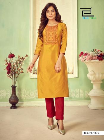 Blue Hills Solid vol 3 Cotton Embroidered kurtis wholesaler