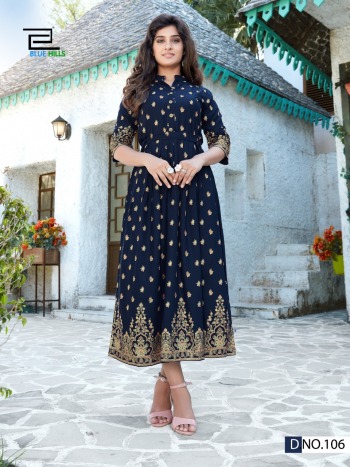 Blue Hills V Desi Rayon Party wear kurtis wholesaler