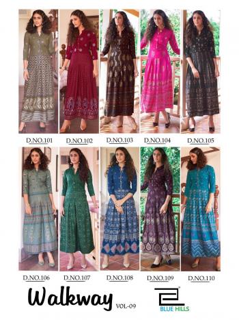 Blue Hills Walkways vol 9 Rayon Daily wear kurtis wholesaler