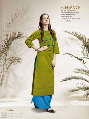 Channel 9 Raaga Linen Cotton kurtis with palazzo wholesaler