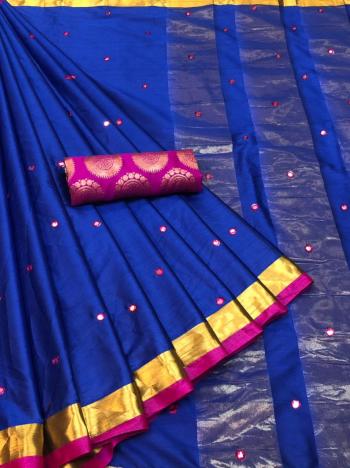 Cotton Silk Saree with Banarasi Jacquard Blouse