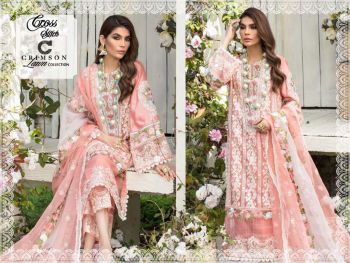 Crimosn Cross Stitch Pakistani Suits wholesaler