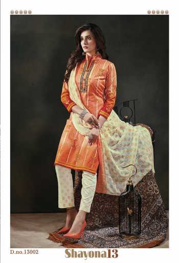 Devi Shayona vol 13 Cotton Churidar dress material