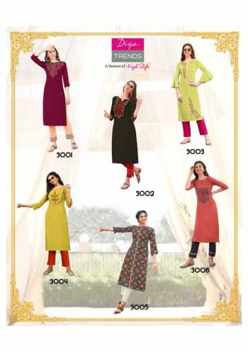 Diya Trendz Forever vol 3 kurtis with pant Wholesaler